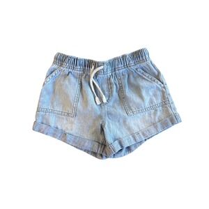 Cat & Jack Girls Casual Cuffed Denim Shorts, Size 8, Drawstring Pockets